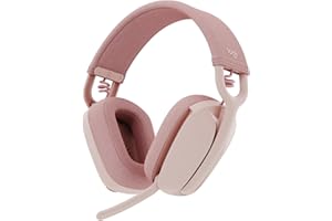 ‎LOGITECH Logitech Zone Vibe 100 Lekkie bezprzewodowe słuchawki nauszne z mikrofonem z redukcją szumów, Zestaw słuchawkowy Bluetooth, dla Teams, Google Meet, Zoom i Mac/PC - Różowy