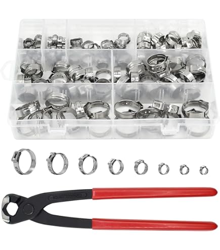 Leberna 200 Pcs 304 Stainless Steel Stepless Single Ear 5