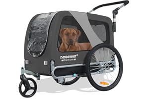 ‎TIGGO DOGGYHUT® Premium Large 2 in 1 Hunde fahrradanhänger & Hundebuggy Jogger Hundeanhänger groß ca. 270 Liter Volumen für mittelgroße und große Hunde bis 35 kg