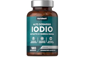 HORBÄACH Iodio 150 mcg | 180 Compresse Vegane | Facili da Deglutire | Iodio e Selenio Integratore ad Alto Dosaggio | Alto Assorbimento | Iodine Supplement | di Horbaach