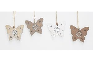 FRANK FLECHTWAREN Decorative Hanging Butterfly Design Set of 12 in Country House Style with Elaborate Cut-Out