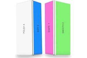 Yamobi 2 sztuki 4-kierunkowych polerek do paznokci, profesjonalne polery żelowe, zmywalne pilniki do polerowania i połyskiwania