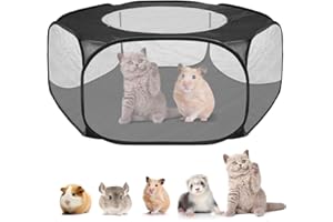 Felenny Corralito para Mascotas Fondo Impermeable Portátil Plegable Pequeña Jaula de Cerca de Animales Tienda con Cubierta con Cremallera para Hamster Chinchillas Cobayas