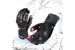 RunSnail Guantes de Moto Invierno para Hombre y Mujer,Guantes Moto Impermeables a Prueba Viento Cálidos Guantes Motociclista con puño Largo y Protección Dura en los Nudillos Guantes Pantalla Táctil