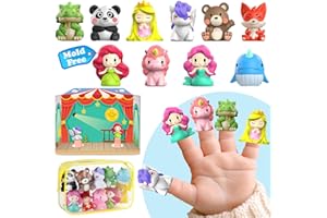 Oriate Märchen Fingerpuppen Kleinkind Spielzeug, Geschichten Zeit Puppets Spielzeug mit Pretend Play Stage, Badespielzeug für Kleinkinder mit Aufbewahrungstasche, 12m+ 10 Pcs
