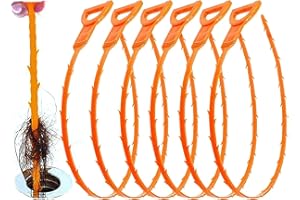 Huryfox Drain Clog Remover Tool- 6 Pack 50cm Length Drain Cleaner Sticks for Sink, Pipe and Tub - Plumbing unclogger Tool for Clogged Drains in Shower, Hair Catcher for Bathroom, Kitchen, Bathtub