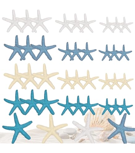 15 Pezzi Stelle Marine Decorative In Resina - Bianco, Beige, Blu Per Acquari E Craft - Foto 11