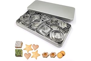 GOUJFOL Cortapastas Navidad, 30 Piezas moldes galletas, Juego de Cortadores de Galletas, Galletas Cortador Geometría Moldes, Mini Cortadores de Galletas