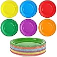 LATERN 90Pcs Colorful Paper Plates, 7 Inch Disposable Paper Plates Dessert Plates Dinner Plates for Wedding Birthday Party Picnic Baby Shower DIY Painting (6 Colors)
