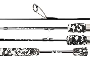 FISHN® BLACK Feather, ultra-light spinning rod 1.80m casting weight: 1-7g fishing rod, spinning rod, plug-in rod UL rod, direct power transmission when fishing for trout, char, perch