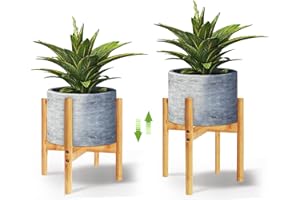 Qumeney Support de plante d'intérieur moderne en bois inspiré du style du milieu du siècle - pour maison, bureau, jardin, terrasse, pelouse, cour, restaurant, café