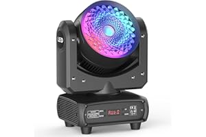 FIERYZEAL Lyre LED 150W COB RGBW Beam Wash Jeux de Lumiere Soiree 2800K-8500K Projecteur Lumineux de Scène pour Disco Fête Bar Club Éclairage