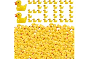 WODEHAHAGOU 200 PCS Mini Resin Ducks Figures Mini Resin Ducks Realistic Shape Tiny Ducks Cute Tiny Ducks Landscape Decorations Rubber Ducks Tiny Ducks 200 Pack for DIY Crafts Garden Mini Garde Tiny Ducks