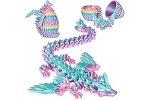Balkwan Geflügelter Drache im Überraschungsei Lustiges Sammlerspielzeug Geschenk Kinder Erwachsene 3D Gedruckter Fantasiedrache ideal Weihnachten Ostern Geburtstage Feiertagsdeko(Regenbogen, Groß)