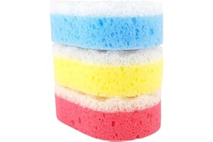 IDEA HOME 3 Pièces Éponge de Massage et Douche - Exfoliante Corps - Double Épaisseur, Couleurs Assorties
