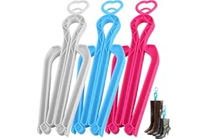 Qixuer Drzewo do kozaków, 3-pak wałków do kozaków, wysokie buty do kolan, świetne wsparcie, kształtujące wkładki składane do butów modelujących buty do kolan, wysokie buty z klipsem, stojak dla kobiet i mężczyzn, nan, Rozmiar Uniwersalny