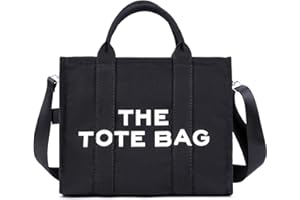 DKIIL NOIYB Women's Canvas Tote Bags Casual Canvas Crossbody Bag With Zipper Double Shoulder Straps Canvas Shoulder Bags for School Shopping Work Travel