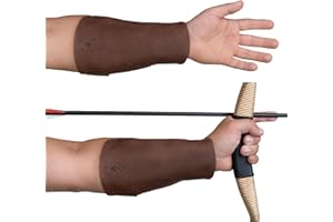 Valhalla Gear, Archery Arm Guard Handmade from Full Grain Leather - Forearm Protector, Adjustable Straps, Archer Essentials - Bourbon Brown