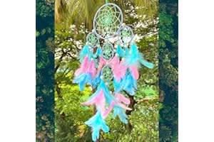 Rooh Dream Catcher ~ Pastel 4 Tier ~ Handmade Mandala Hangings for Positivity (Can be Used as Home Décor Accents, Wall Hangings, Garden, Car, Outdoor, Yoga Temple, Windchime)