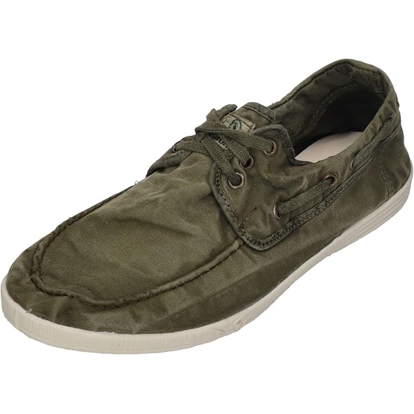 Natural World Eco 303E Chaussures Bateau Homme Coton Bio - 100% Éco-Friendly - Confortables Et Stylées - Noir