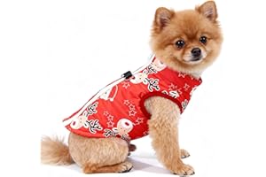 Asmea Abrigo Perro Invierno Chaqueta Perro Abrigo para Perros Pequeño Mediano Ligeramente Impermeable Cálido Ropa para Perros con Agujeros para Arnés Navidad Abrigos Teckel Chihuahua Rojo M