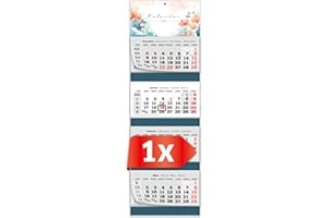 PRIMUS-PRINT.DE PRIMUS PRINT Calendario XXL 2025 – Multiblocco da parete – Calendario da 4 mesi – Calendario annuale a blocchi – con cursore per data – Include feste e vacanze – diversi motivi – [ 1 x fiore]