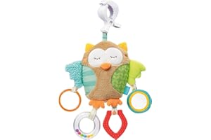 Fehn Hibou 071160 Peluche d’éveil hibou Jouet de développement moteur à suspendre Pour bébés et jeunes enfants à partir de 0 mois Dimensions : 25 cm