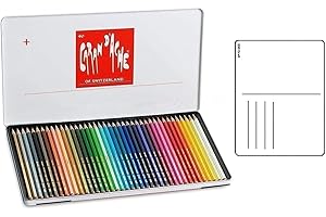 CARAN D'ACHE ESPACEBEAUXARTS Caran d'Ache Matite colorate Swisscolor acquerellabili in scatola meta 40 pezzi,(Francia Import)