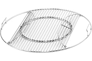FIRXZYMZ 54,6cm Oberer Kochrost für Weber 57cm Holzkohlegrills, Gourmet System 57cm Kugelgrill, One-Touch, Performer, Bar-B-Kettle and Master-Touch, 8835 Rund Grillroste Grillrostersatzteil