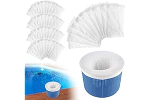 PRITOK Lot de 50 chaussettes de skimmer de piscine - Réutilisables - Pour filtre de surface - Pour enlever les feuilles et la saleté