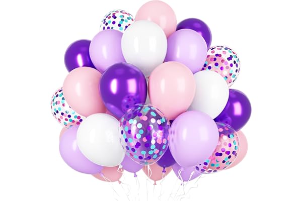 Ousuga Ballons Rose Violet 50 Pièces 12 Pouces, pour Anniversaire Fille Noël Nouvel An Fête K-pop Baptême Mariage Décoration