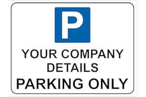 KPCM DISPLAY LTD Personalised custom car parking sign your company details here parking only - 1.2mm Rigid plastic 400mm x 300mm
