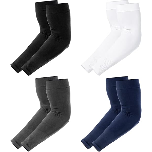 JIEYAO Lot Manchettes + Jambières Compression Anti-UV Ado – Protection Bras & Jambes Pour Basket, Volley, Sport Outdoor Unisexe Noir/Blanc