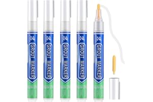 WLERTCOP 5 penne bianche per fughe, per fughe, per piastrelle, per fughe, colore bianco, impermeabile, per la riparazione di fughe, con punta di ricambio, colore bianco, per il restauro di piastrelle