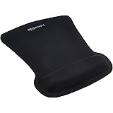 Amazon Basics - Irregolare Tappetino per mouse in gel con poggiapolsi, Nero