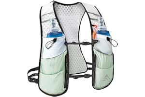Haimont Running Hydration Vest with 2 TPU 500ml Bottles, 5L Lightweight Trail Running Vest Pack for Women Men, Hiking, Climbing, L, Black