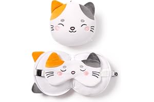 PUCKATOR Poduszka podróżna z maską Relaxeazzz - Lola la Cat - słodkie zwierzęta