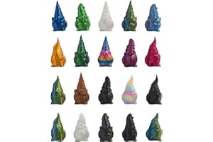 QACUU 20PCS Mini Gnome Ornaments – Colourful 3D Printed Toys for Home Decor, Fairy Garden Accessories, Garden Gnomes Outdoor Funny Decorations, Creative Displays(Random Colours)
