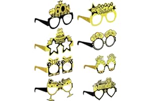 GREVOSEA 8 occhiali da vista per feste di compleanno, occhiali da sole di carta per 50° compleanno, decorazione per cabina fotografica, accessori per la sua festa di compleanno, ragazze, donne, bomboniere,