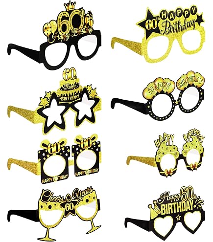 Lunettes D'Anniversaire 60 Ans - Accessoire Fête Avec Chiffres Strass - Unisexe Pour Photos Mémorables