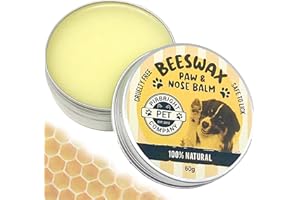 Pirbright Pet Company ® Natural Beeswax Dog Paw and Nose Balm Salve Antibacterial Antiseptic For Dry Cracked Itchy Paws and Skin Nose Pet Puppy 60g