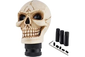 Padaodao Skull Gear Shifter Head Devil Shifting Handle Knob Shift Lever Stick Grip Automotive Accessories Fit Most Manual Automatic Truck SUV Cars, Bone Color