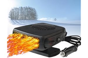 Leaflai Calentador de coche de 12 V portátil, antivaho, calentador de parabrisas, descongelador, con mango ergonómico, encendedor de cigarrillos, calefactor para todos los coches