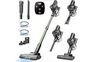 Vexilar Aspiradora sin Cable V9PRO 40KPa Potente Succión, Aspiradora 6-en-1, Escoba Aspiradora sin Cable Autonomía 50 Minutos, Aspirador Vertical para Pelo de Mascotas, Alfombra, Coche y Suelo