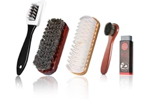 FreeSkill 5-Teiliges Set Wildlederbürste für Schuhe,Raulederbürste, Vielseitig Einsetzbare Raulederbürste, 4-seitige Raulederbürste mit Radiergummi für Rauleder, Nubuk, Wildleder und Veloursleder
