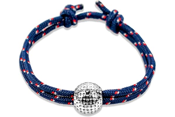 Ernestine - Bracelet Golf réglable acier inoxydable - Idée cadeau Homme Golfeur - Bracelet Golf sport - Idée originale Cadeau Homme Noël anniversaire fête des pères - bijoux joueurs sports
