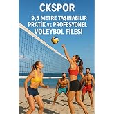 CKSpor Voleybol Filesi, 9,5 Metre Taşınabilir, Pratik ve Profesyonel Antrenman Seti