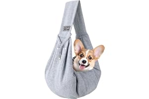 ZUIMEI Puppy Sling Dog Cat Sling Carrier Hand-Free Front Carrier Small Pet Bag For Outdoor Walking & Travel (Grey)