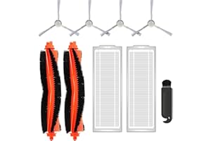 BekabA Pack de 9 Accesorios Repuestos para Xiaomi Robot Vacuum S12/Mop 2S/Mop P - 2 Cepillos Principales Naranja, 2 Filtros HEPA,4 Cepillos Laterales, Kit Repuestos para Xiaomi Vacuum-Mop Pro/V2/V3/SE