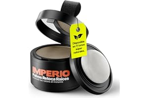 Retocador de raíces en polvo IMPERIO - Corrector capilar para densificar el cabello de mujeres y hombres, maquillaje capilar resistente al agua para cubrir raíces - 4 g (castaño claro)